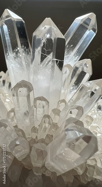 Fototapeta Quartz Crystal Cluster - A Study in Clarity and Form.