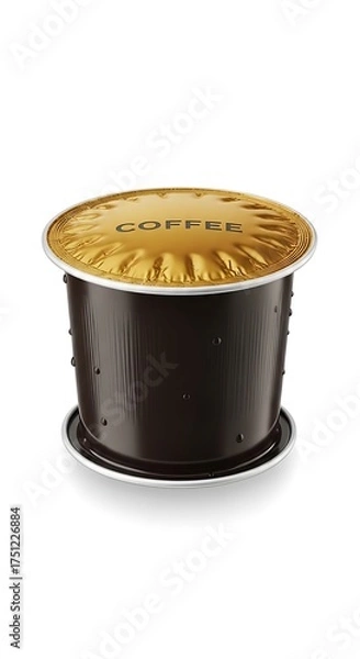 Obraz Single Coffee Pod on White Background for Brewing.