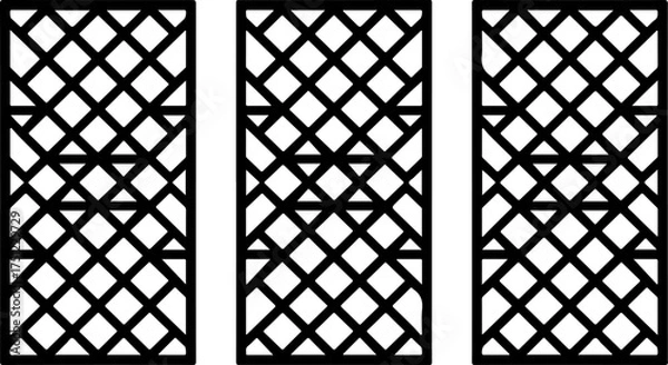 Fototapeta 3 rectangular panels with abstract geometric pattern