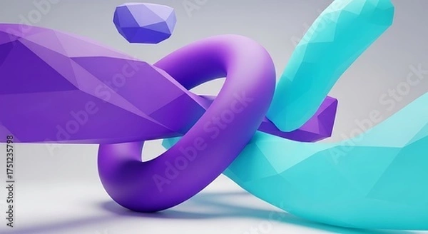 Fototapeta Intertwined Geometric Shapes - A Modern Abstract Design.