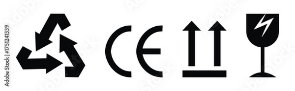 Obraz Recycling Icons Set – Eco Friendly Recycle Symbol Collection for Sustainability, Waste Management, and Circular Economy Design Vector