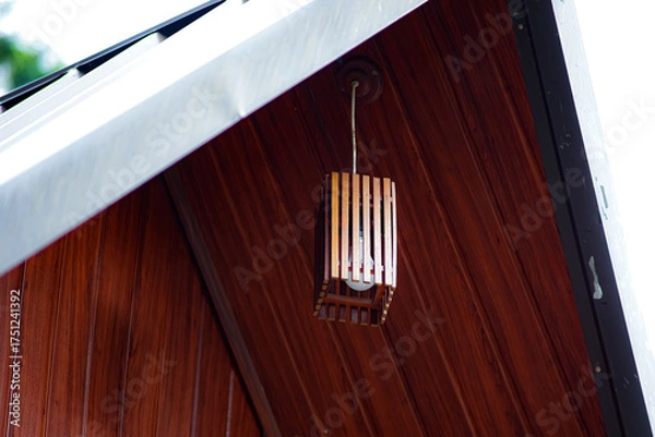 Obraz Light outside a house at The Waterfall Villas in Sri Lanka.