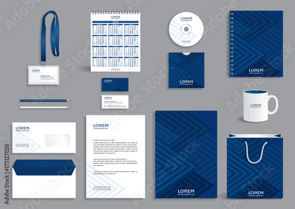 Obraz Blue corporate identity design template