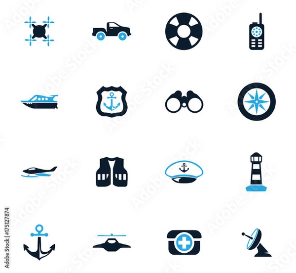 Obraz Coast Guard icons set