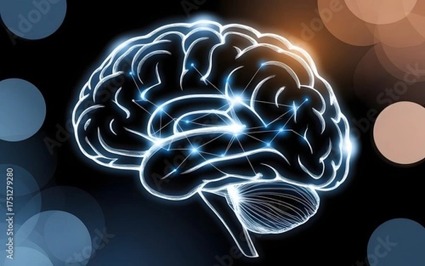 Fototapeta Brain Network Connectivity Neural Pathways and Cognitive Function