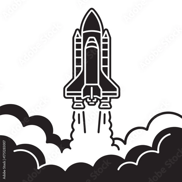 Obraz Space Shuttle Launch Vector Illustration