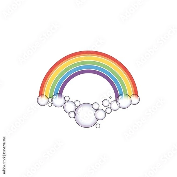 Fototapeta Vibrant Rainbow with Clouds - A Symbol of Hope and Happiness.