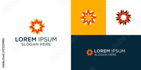 Obraz Eye-catching abstract floral logo design perfect for branding, marketing and creative ventures needing a modern, professional, and unique visual identity to stand out from the crowd