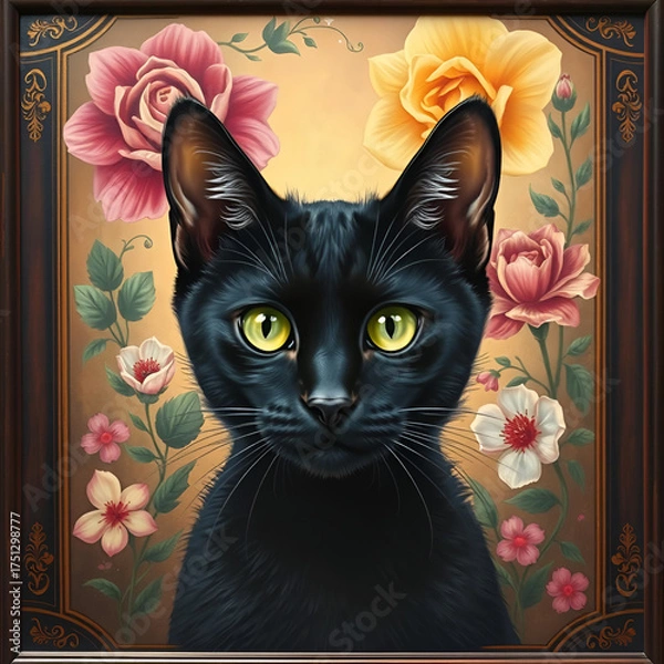 Obraz black cat portrait 