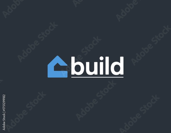 Fototapeta This logo features a sleek representation of a house combined with modern typography, symbolizing the essence of building and construction in real estate.
