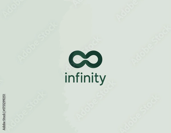Fototapeta This image presents a minimalist infinity logo design, symbolizing endless possibilities and continuous growth, perfect for brands focused on innovation and longevity.