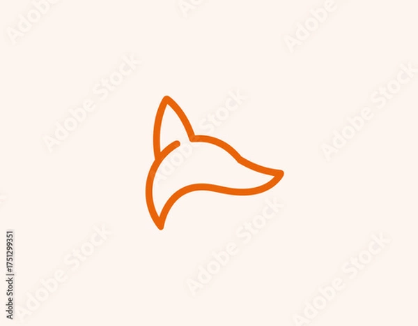Fototapeta This logo features a sleek and modern outline of a fox, ideal for branding related to technology, nature, or an animal conservation organization, capturing attention effectively.