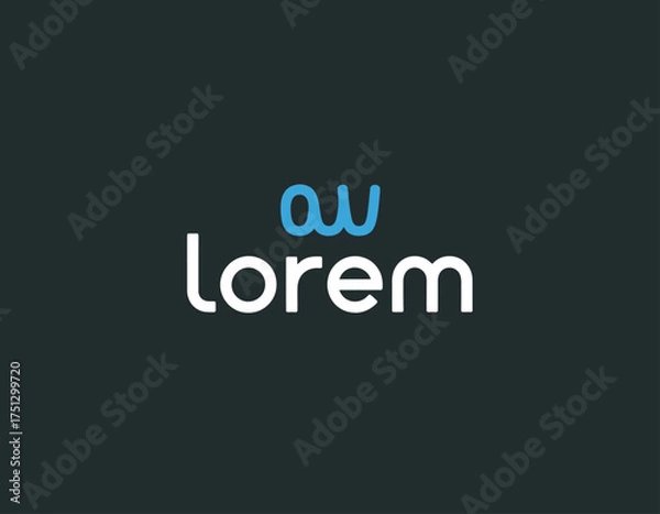 Fototapeta A contemporary logo showcasing a blend of unique typography and vibrant colors, perfect for tech or design-oriented businesses looking to make a statement.