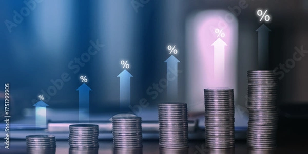 Fototapeta Man analyzing red financial charts on a tablet, indicating market downturn or correction, with data overlay and digital graphics.