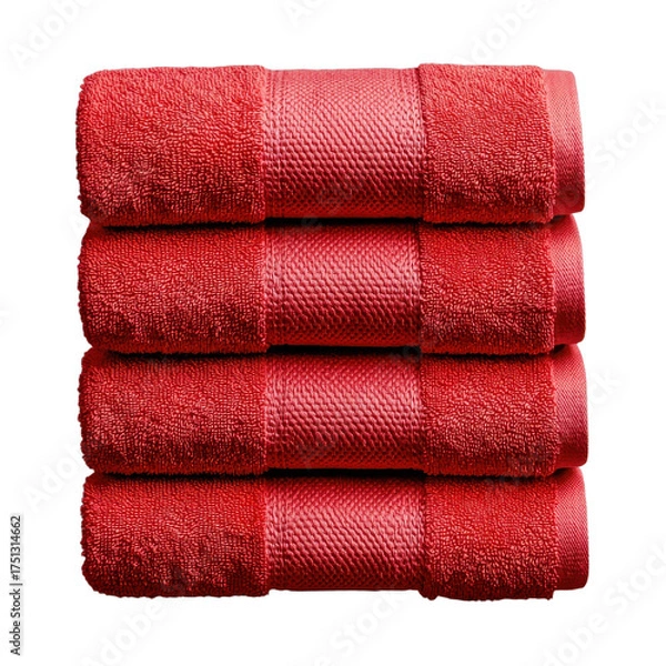 Fototapeta a stack of red towels isolated on transparent background.