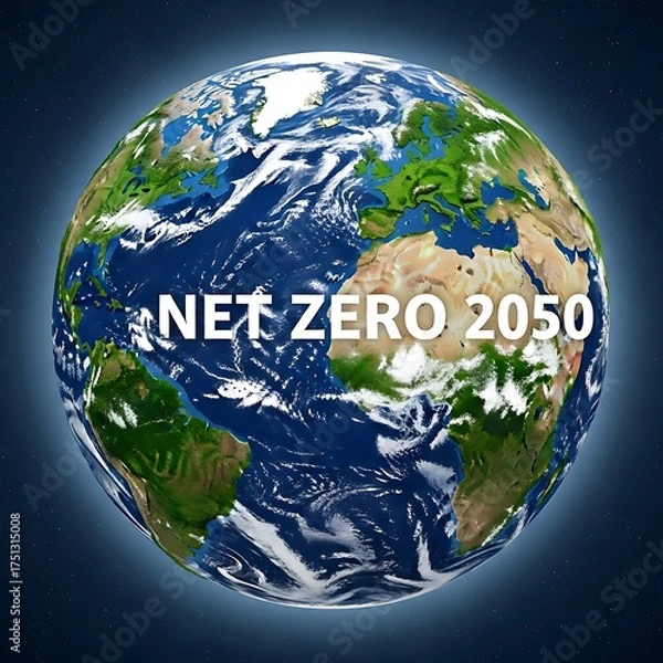 Fototapeta Net Zero 2050 - A Global Commitment to Climate Action and Sustainability.