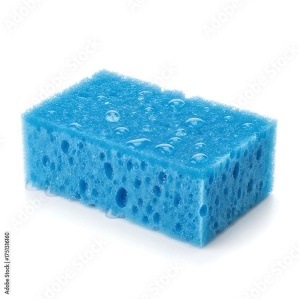 Fototapeta Blue Sponge - A Close-Up of Cleaning and Absorbency.