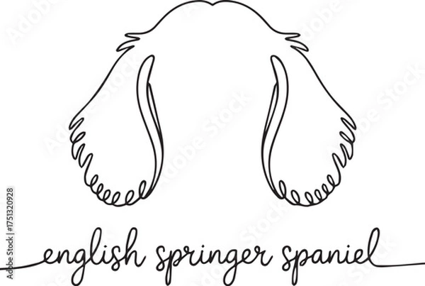 Fototapeta English Springer Spaniel Line Art Minimalist Design