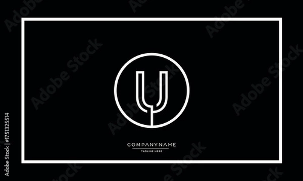 Fototapeta Alphabet letters U or UU logo monogram