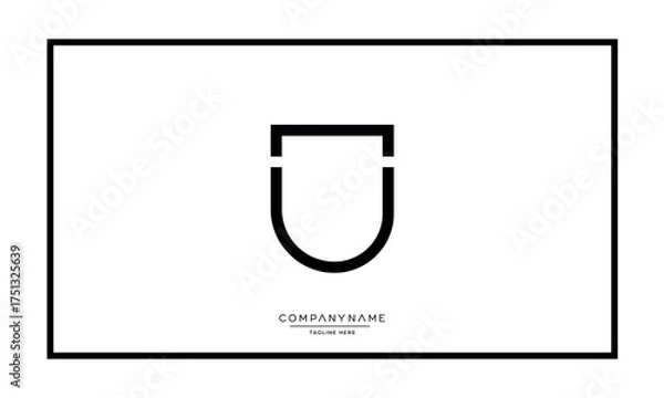 Fototapeta Alphabet letters U or UU logo monogram