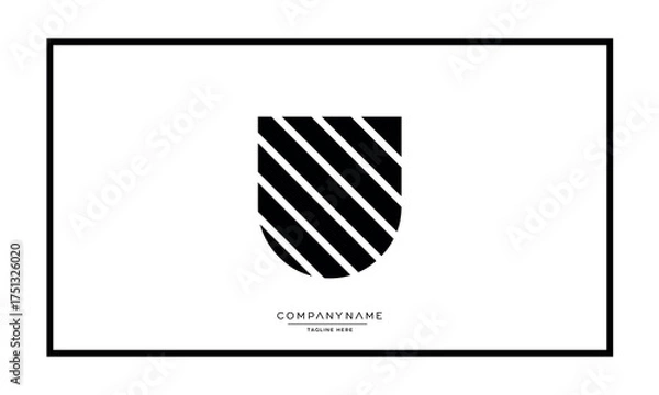 Fototapeta Alphabet letters U or UU logo monogram