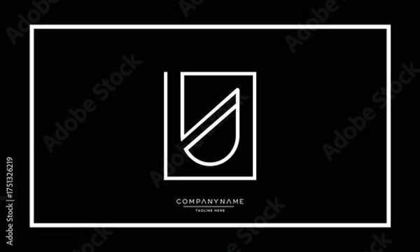 Fototapeta Alphabet letters U or UU logo monogram
