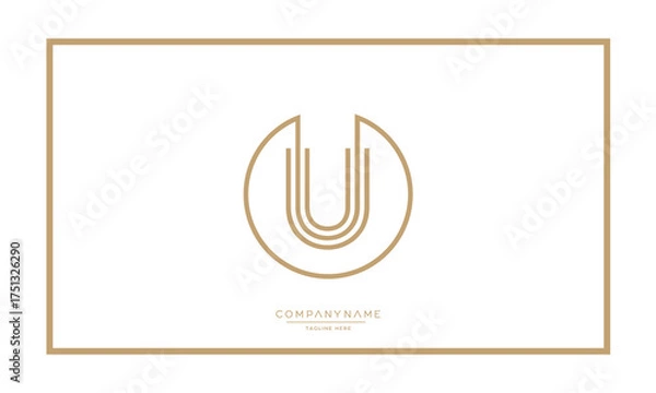 Fototapeta Alphabet letters U or UU logo monogram