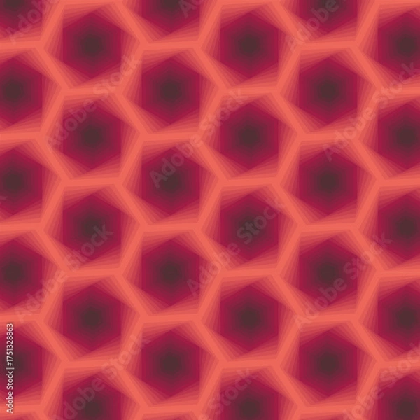 Obraz Red Hexagon Roses Seamless