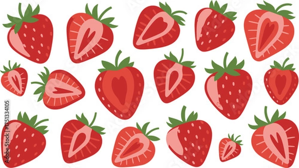 Fototapeta Seamless pattern of fresh yellow lemons isolated on white background