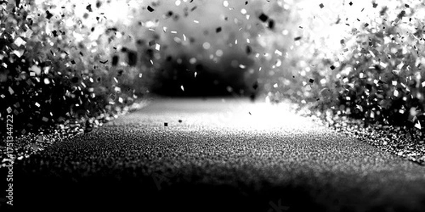 Fototapeta carpet lined with confetti creates a festive atmosphere for an event celebrating achievements