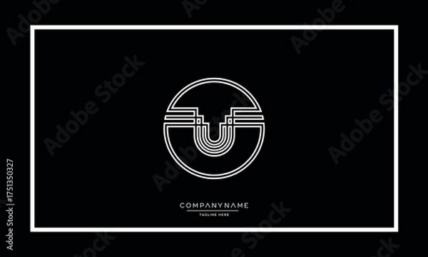 Fototapeta Alphabet letters U or UU logo monogram