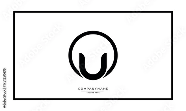 Fototapeta Alphabet letters U or UU logo monogram