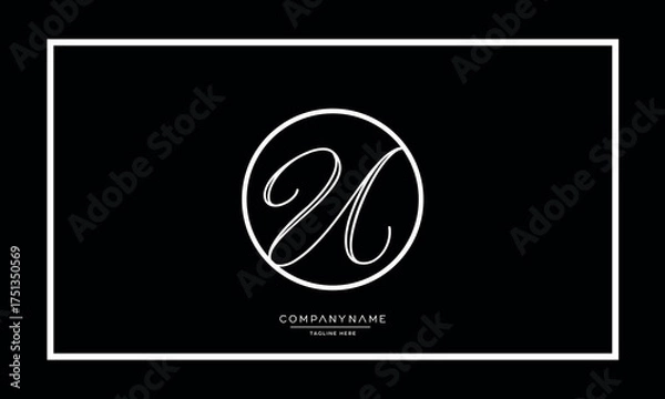 Fototapeta Alphabet letters U or UU logo monogram
