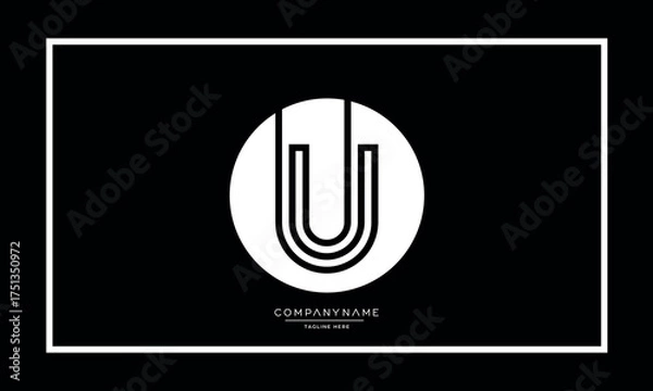 Fototapeta Alphabet letters U or UU logo monogram