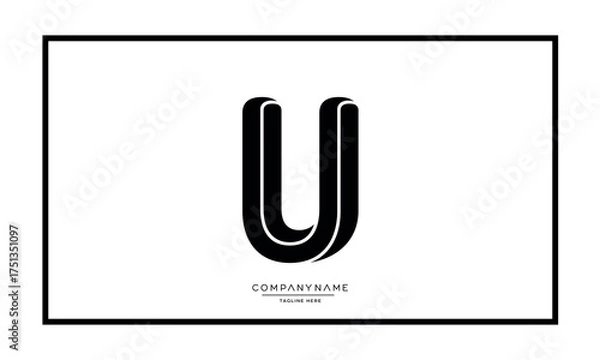Fototapeta Alphabet letters U or UU logo monogram