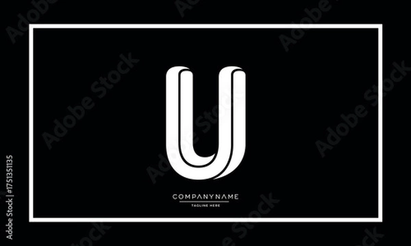 Fototapeta Alphabet letters U or UU logo monogram