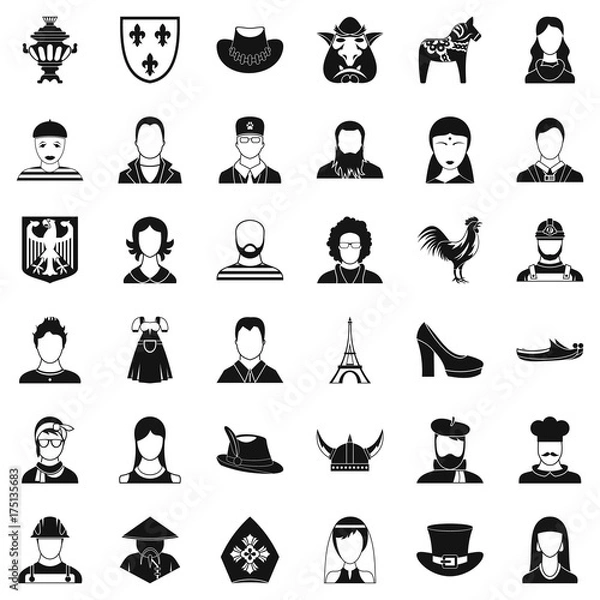Fototapeta Avatar icons set, simle style