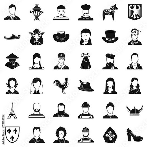Fototapeta User icons set, simle style