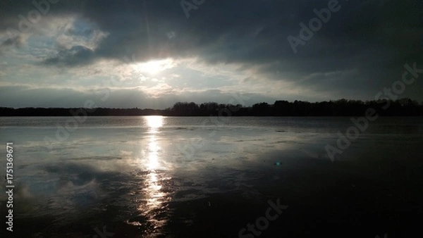 Obraz sunset over the river