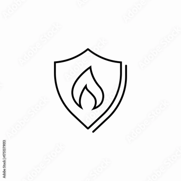 Obraz fire protection icon sign vector