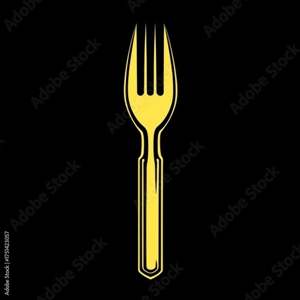 Fototapeta Unique vintage fork illustration with elegant design and modern flair displayed against a background