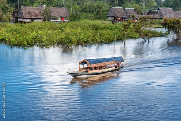 Obraz Water taxi on the Rio Yarapa Amazon river