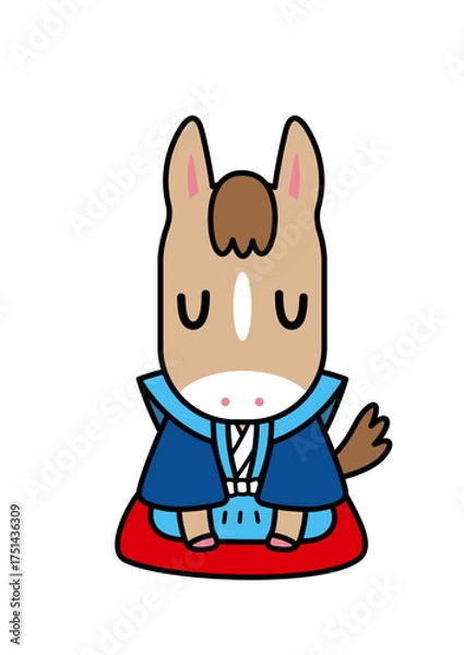 Obraz 裃を着てお辞儀する馬