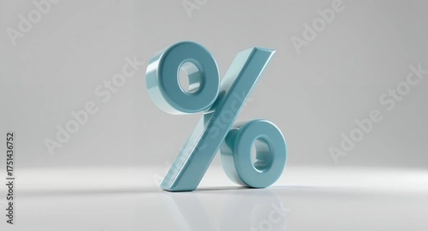 Fototapeta Percentage Symbol in Blue
