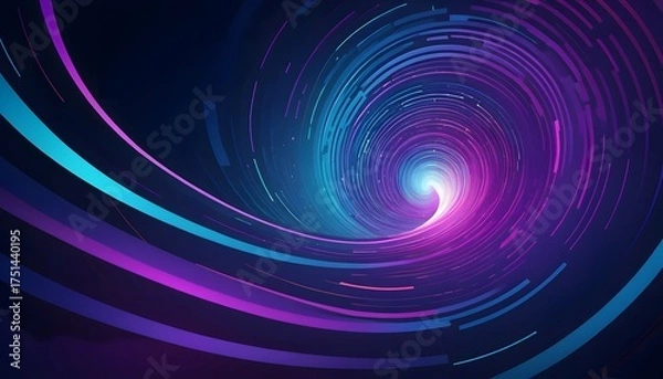 Obraz Mesmerizing spiral vortex in a digital abstract landscape
