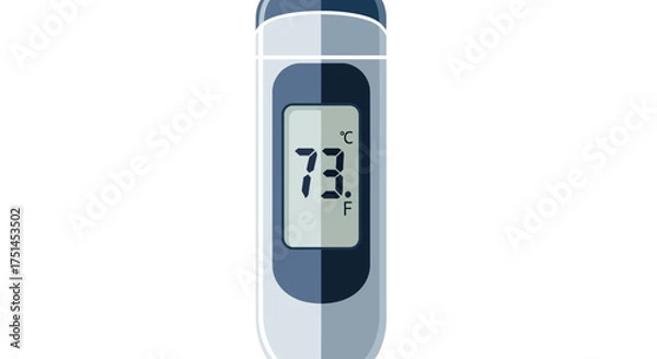 Obraz Digital Thermometer Displaying Temperature Health and Medical Illustration for Diagnostics