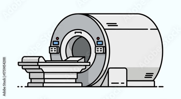 Obraz Illustration of a Magnetic Resonance Imaging (MRI) machine used for medical diagnostics and medical imaging