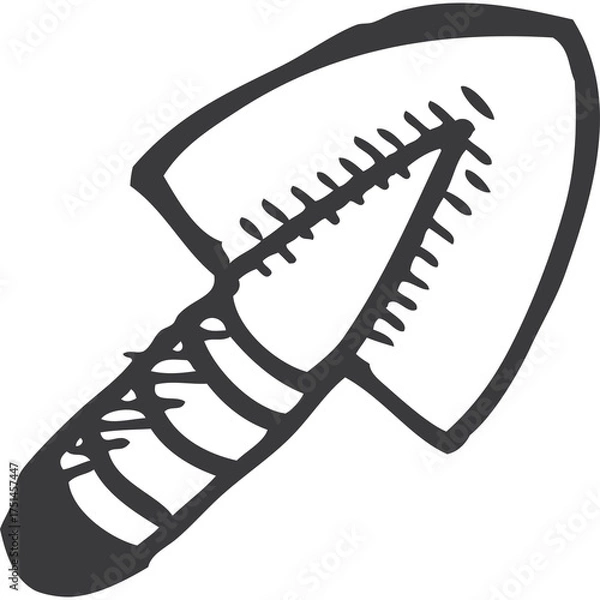 Fototapeta Hand Drawn Garden Trowel Icon with Simple Sketch Style on Transparent Background for Gardening and Planting Elements