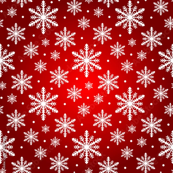 Fototapeta seamless snowflakes pattern and background vector illustration