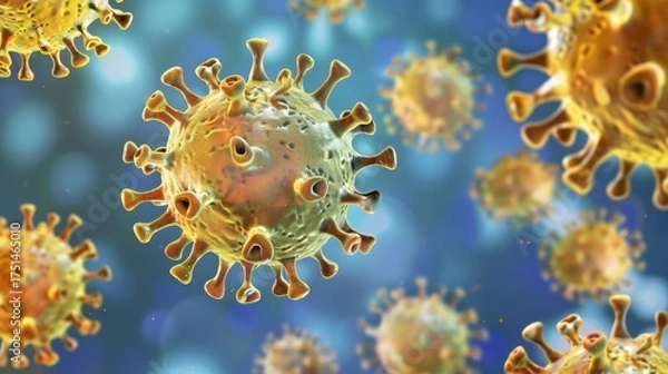 Fototapeta Smallpox Virus: A Historical Perspective on the Eradicated Infectious Virus – Exploring Its Pathogenesis, Severe Symptom Profile, Global Vaccination Campaigns, and Legacy in Public Health, Highlightin